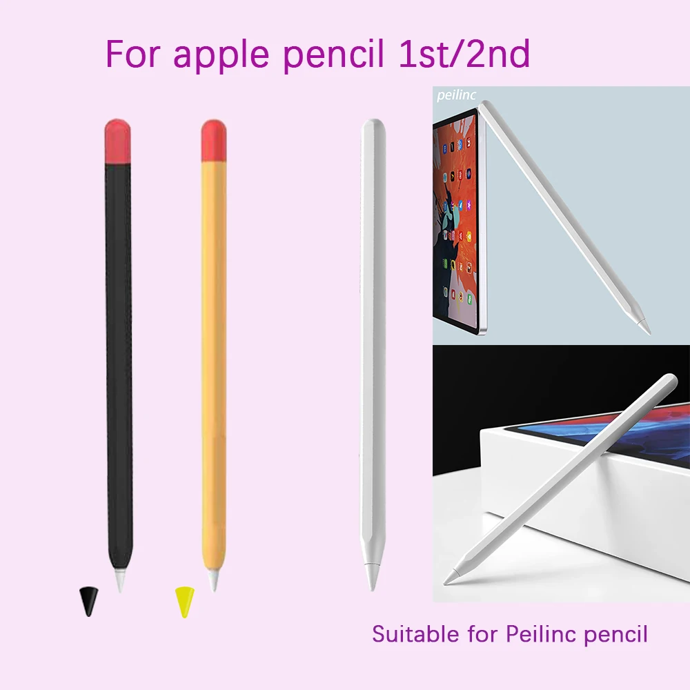 Lot 6 Buah Aksesori Penutup Pelindung Stylus Pena Ujung Casing Silikon Lembut Ujung Pena Casing Lengan Pelindung untuk Apple Pencil 1/2