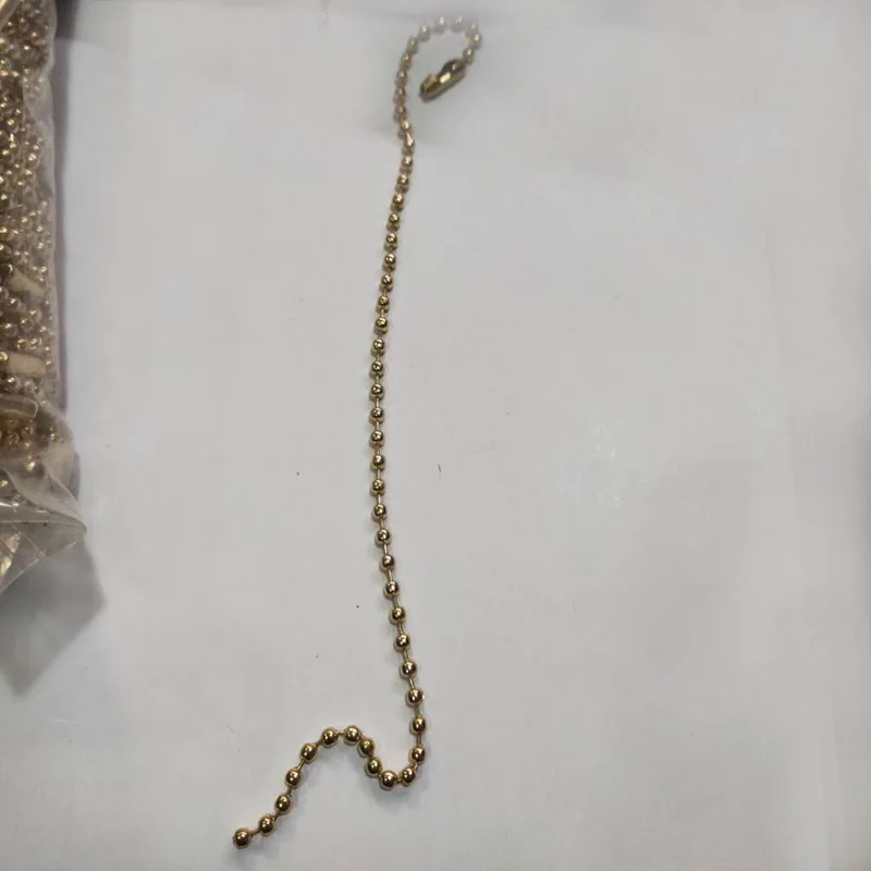 1.8mm 2.0mm Gold Silver Ball Bead Chains Fits Key Chain/Dolls/Label Hand Tag Connector For DIY