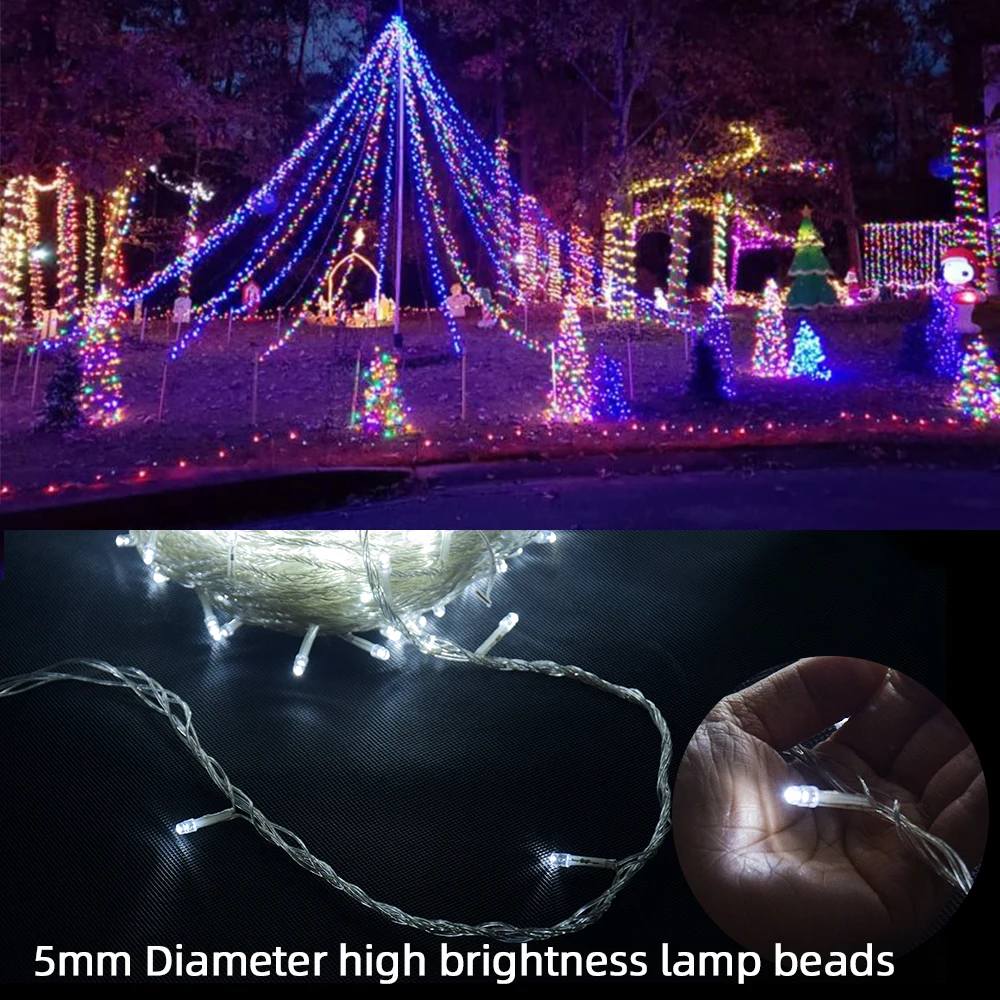 Xmas Outdoor christmas lights led string lights 100M 10M 5M Luces Decoracion fairy light holiday lights lighting tree garland