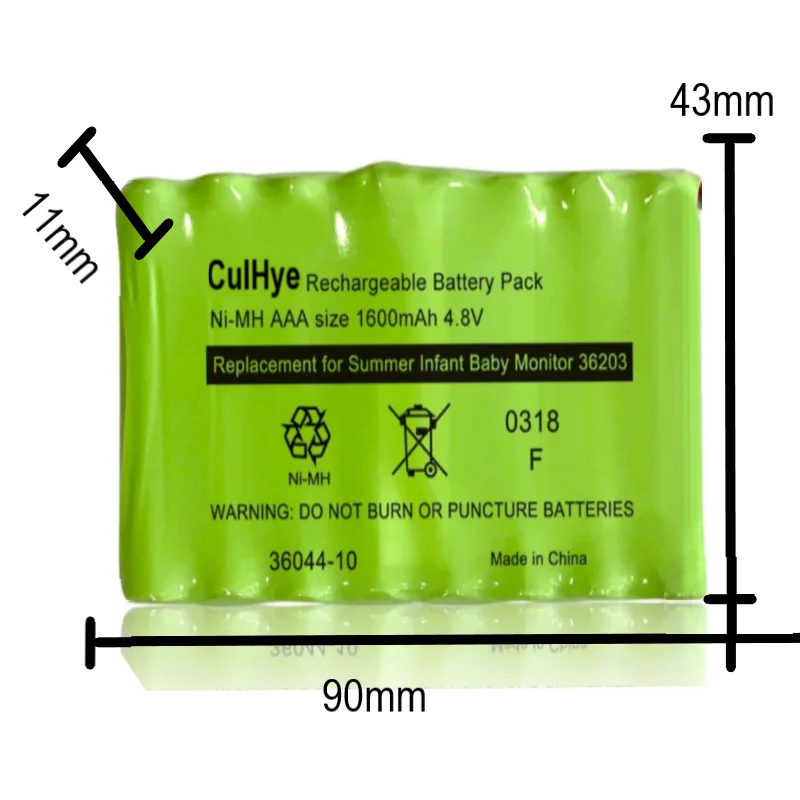 Ni-Mh Aaa 1600Mah 4.8V Batterij 36044-10 Voor Zomer Pure Hd 4.5 Inch Monitor 36203 36203-2, baby Pixel Zoom Hd 5.0 Inch 36044