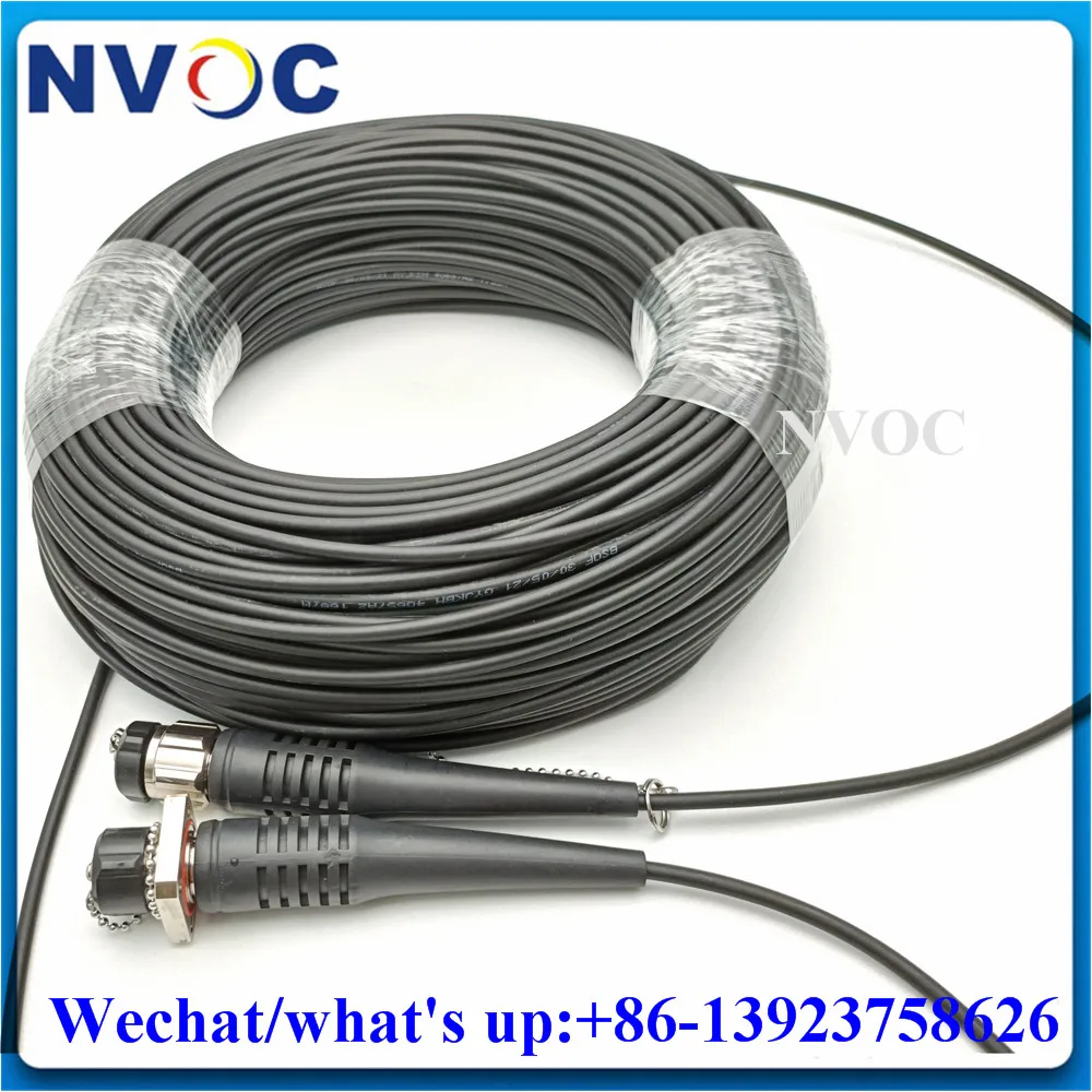 150M 2C G657A Duplex ODC Square Female to ODC Round Male Socket/Plug 4.0mm LSZH/TPU Black Armored Fiber Optic Patch Cord Cable