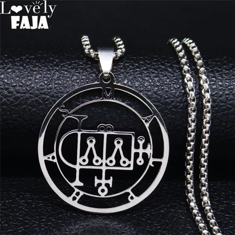 2024 New Stainless Steel Demon Seal Chain Necklace Silver Color Satan MALPHAS for Necklaces Men/Women Jewelry collares N1337S03