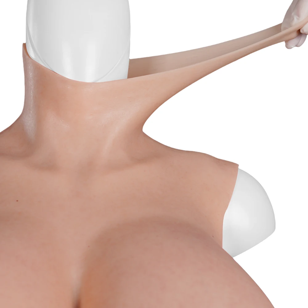 8th Realistic Silicone Breast Forms Big Fake Boobs with Airbag Breast Filler For Men Crossdresser Drag Queen Sissy Cosplay