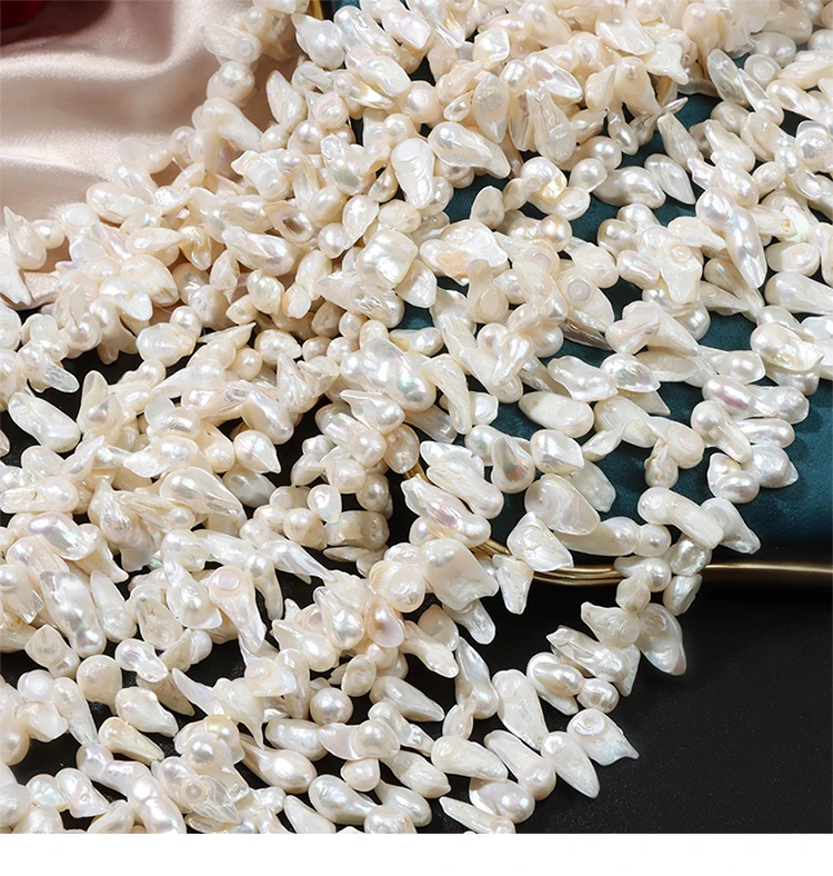 freshwater pearl white baroque 10-20mm  37cm FPPJ wholesale beads nature loose beads for DIY jewelry