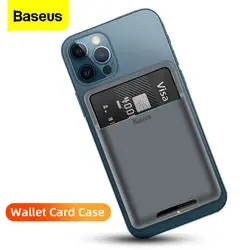 Baseus Universal Phone Back Slot Card Wallet Case For iPhone 12 Luxury 3M Sticker Silicone Phone Pouch Case For Samsung Xiaomi