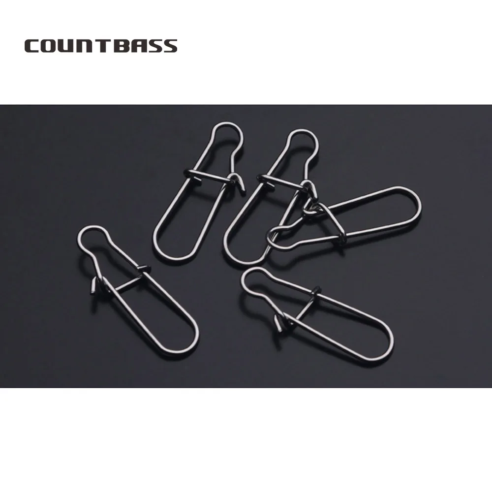 Countbass 50pcs High Quality Stainless Steel Fast-Lock Bass Snap for Fishing Lure Accessories Swivels Snap