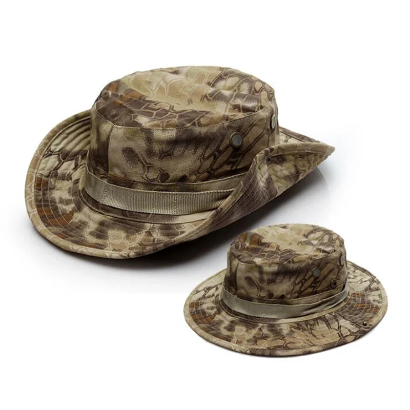 Men's Camouflage Tactical Cap Boonie Hat Caps Camo Outdoor Sports Sun Bucket Cap Fishing Hiking Hunting Hats