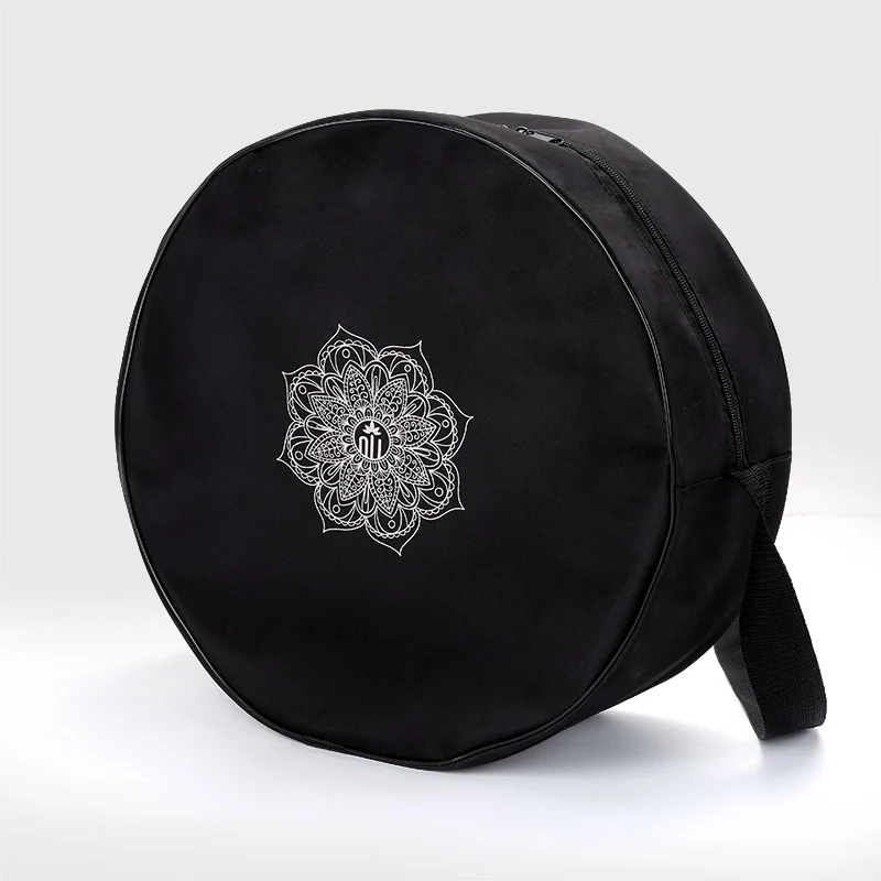 Yoga Wheel Bag Nylon Black Mandala Flower Yoga Circle Bag Large Capacity Double Zipper Pilates Wheel Backpack Fitness Sport Bag