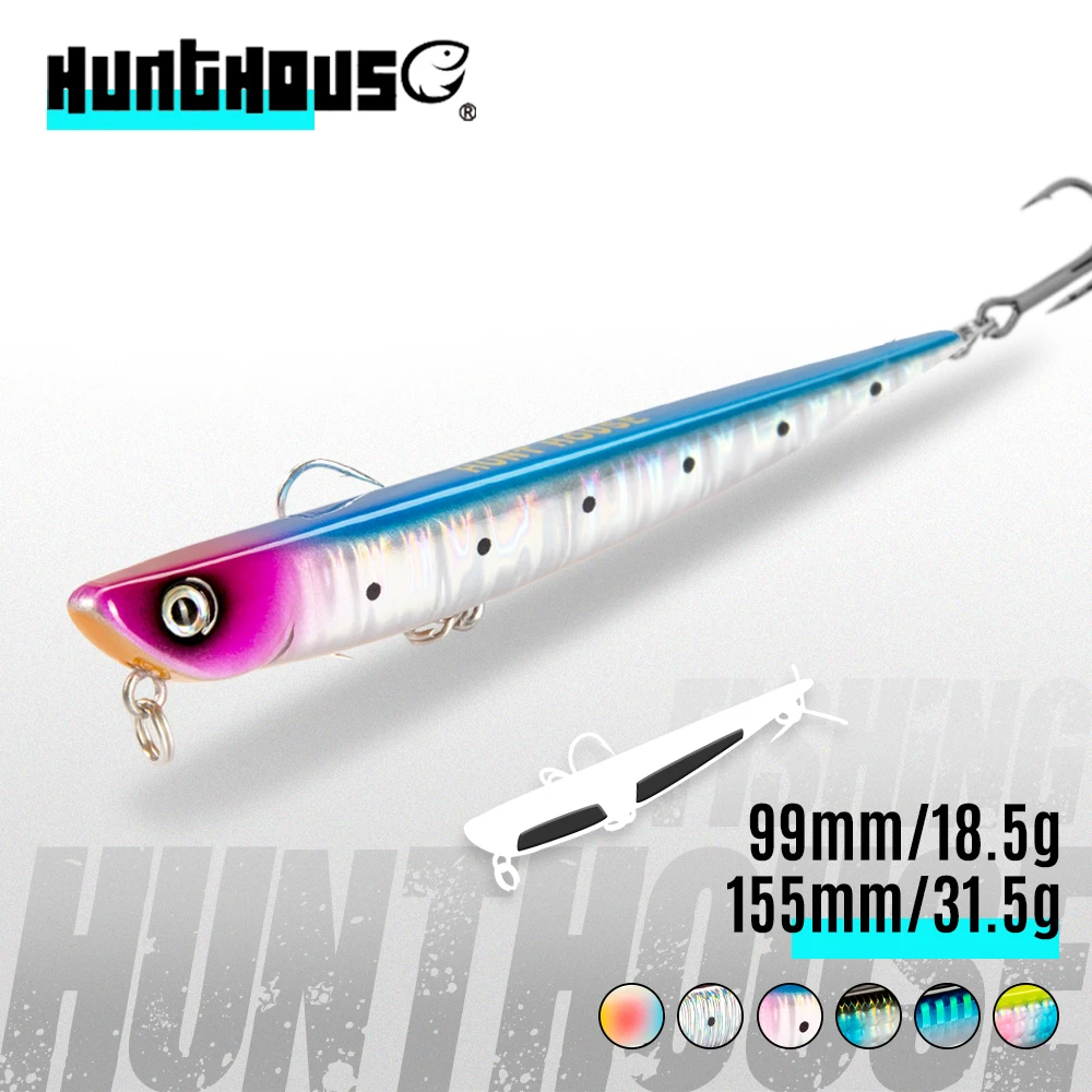 

Hunthouse Bay RUF Wobblers Pencil Sinking Fishing Lure Manic Hard Bait Swim Stickbait 99mm 155mm Saltwater Seabass Fish Tackle