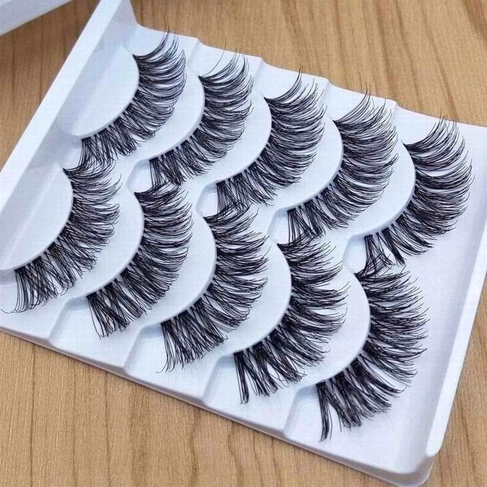 5 Pairs Makeup Eyelashes women Handmade Natural Long Volume False Eyelashes Lashes Extensions