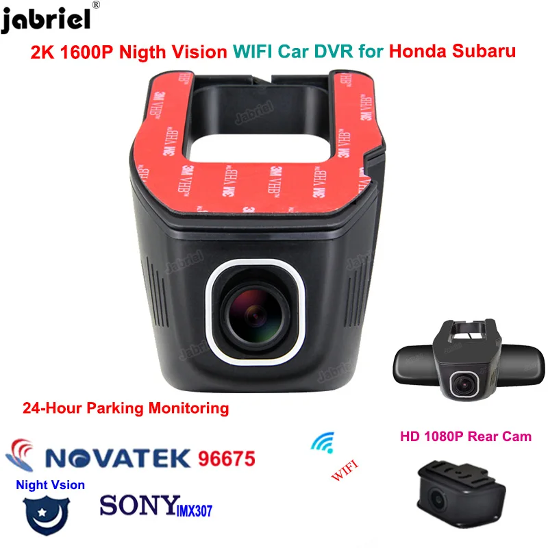 2K 1600P Auto Wifi Car DVR Dash Cam Camera 24H Video Recorder Dashcam for Honda Jazz civic fit crv for Subaru forester impreza