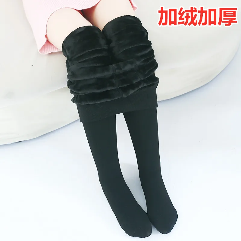 2020 New Winter Baby Thickened Pantyhose Waist Protection Plush Girl Dance White Children Bare Leg Velvet Girls Leggings 2-8T