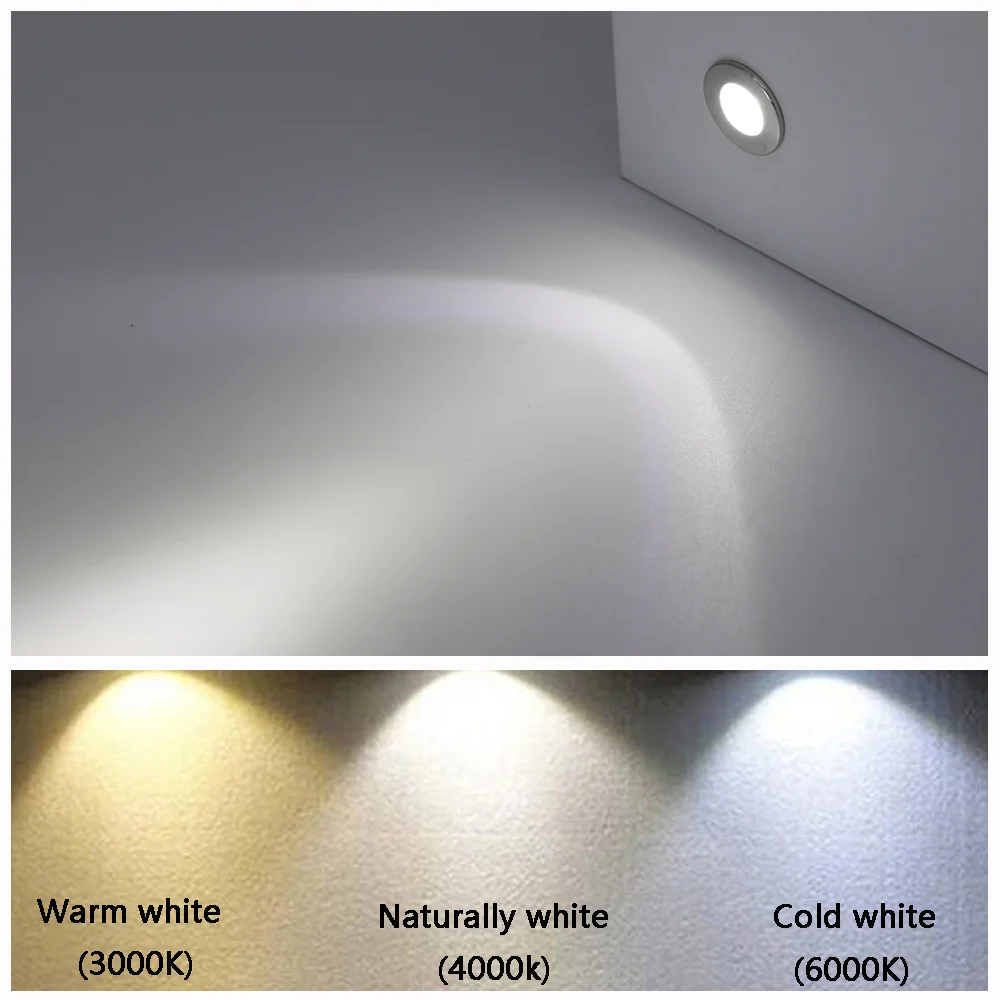 Imagem -03 - Mini Led Deck Luz 12v24v Lâmpada Subterrânea Feijão 15d Jardim Escada Caminho Paisagem Spotlighting Ip67 à Prova Dip67 Água Downlight 1w