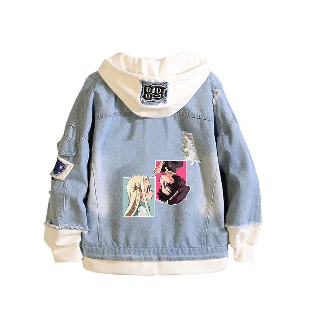 Toilet-Bound Hanako-kun Jeans Hoodies Anime Demin Jacket Fashion Sweatshirt Harajuku Boys Streetwear Couple Clothes Windbreaker