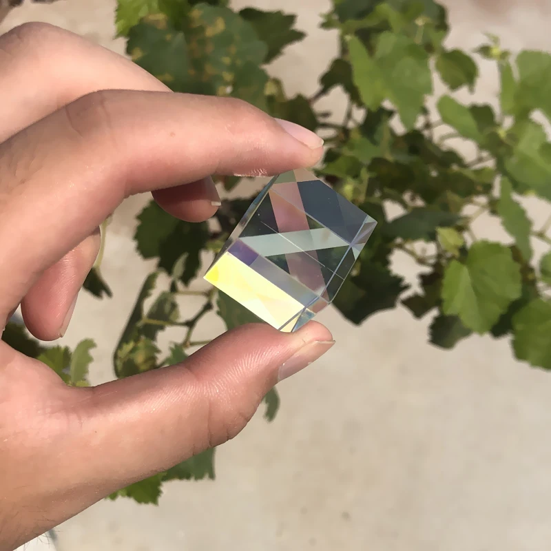 Dichroic Glass X-Cube Prism 20*20*17mm Photographic color Gift Optical Beam Combiner Light