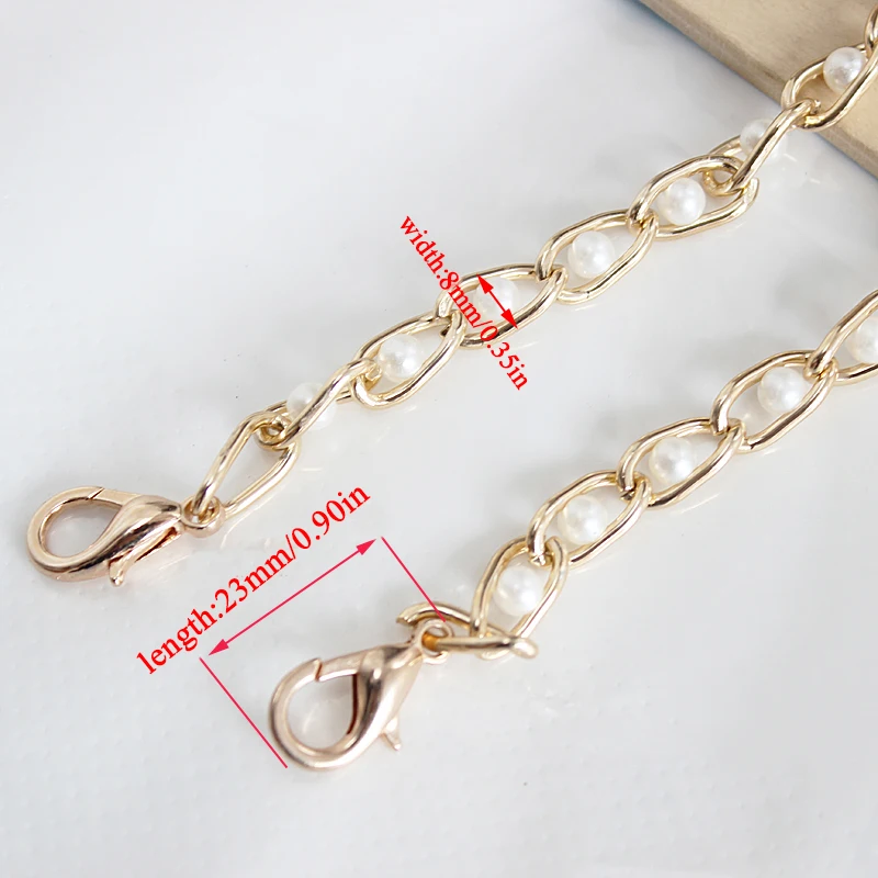 Imitated Pearl Bag Chain Exquisite Gentle Wide Chain practical Clip Lobster Clasp Elegant beautiful Simple Luggage Accessories