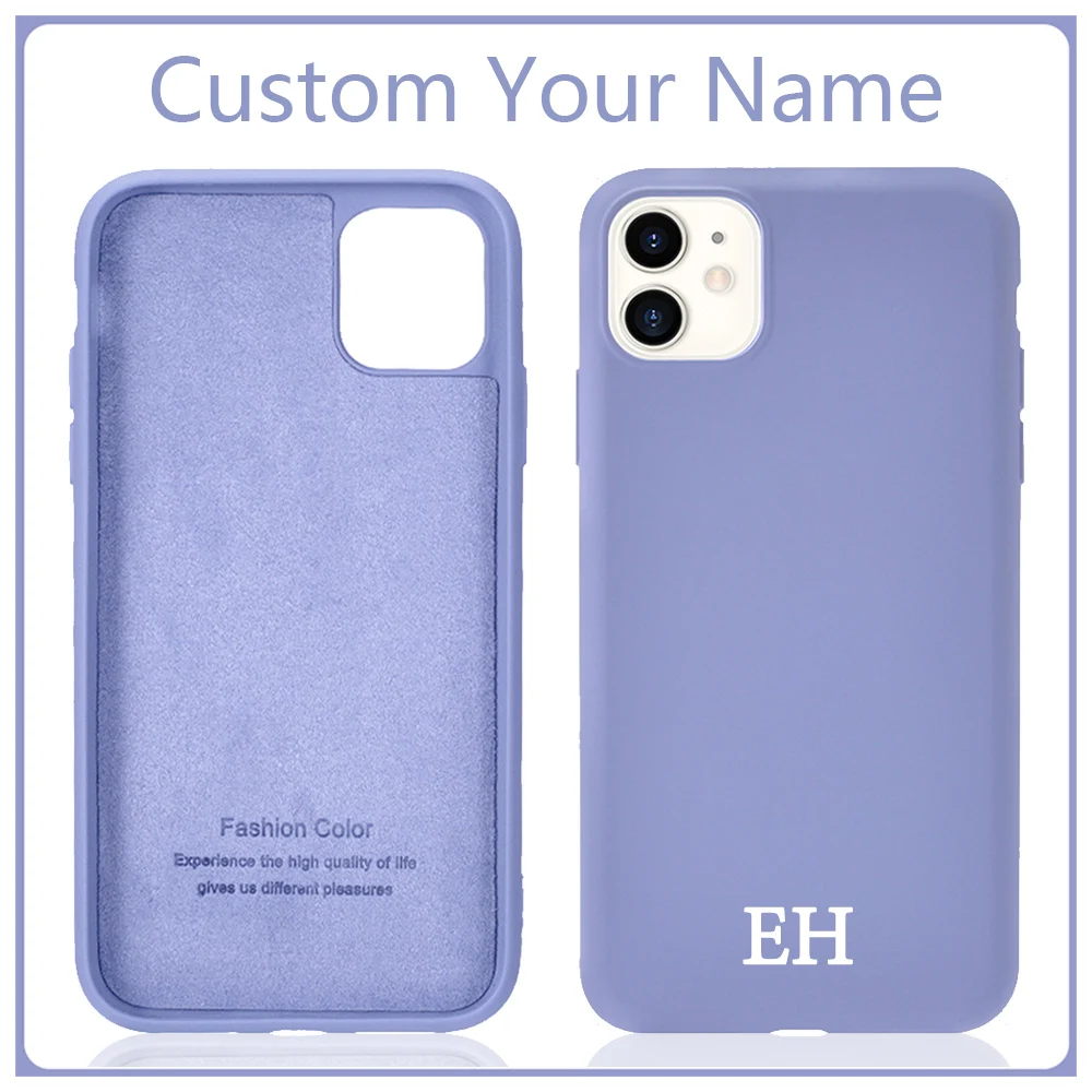 

Custom Name Initials Letter for iPhone 14 13 12 Mini Case SE 2020 7 8 Plus Silicone Phone Shell for iPhone 11 Pro Max X XS XR