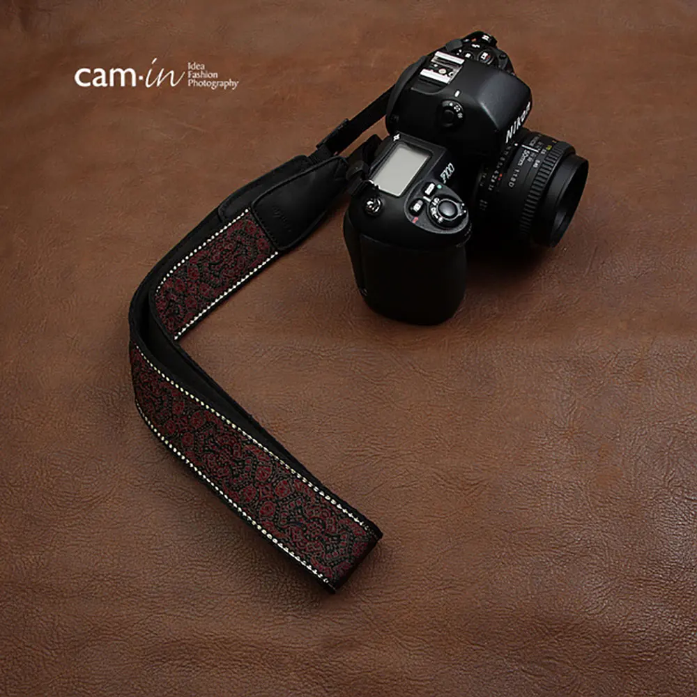 Cam-in 7423 cotton woven camera strap retro embroidered digital SLR camera Neck Shoulder Lanyard for Nikon Canon