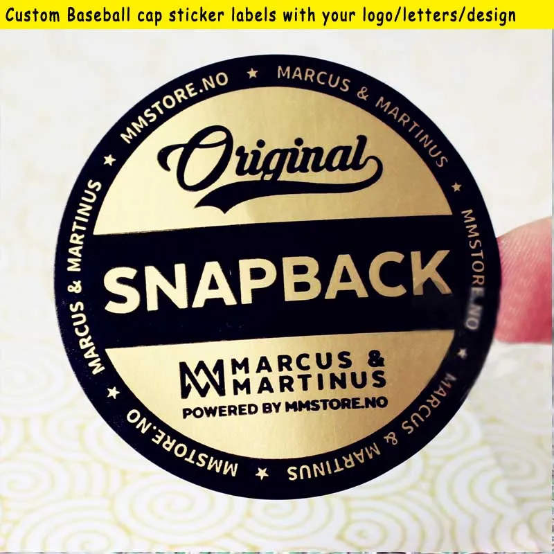 500pcs a lot Hat Sticker Customized Baseball Cap Brim Label Logo Patch Printing Caps Gold PVC self-adhesive silver stickers