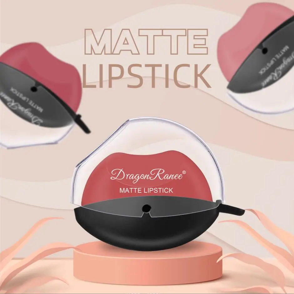 Waterproof Lazy Lip Lipstick Not Easy to Fade Matte Velet Women Makeup Red Lip Shape Rouge Stick Comestics T2072