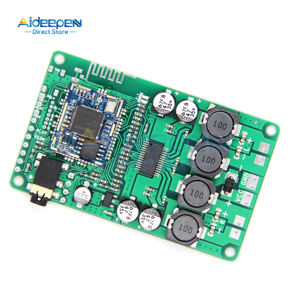 Bluetooth 5.0 Power Amplifier Audio Board QCC3031/3034 Sound Amplifiers 2x10/15W With AUX Audio Input APTXHD SBC AAC APTX APTXLL