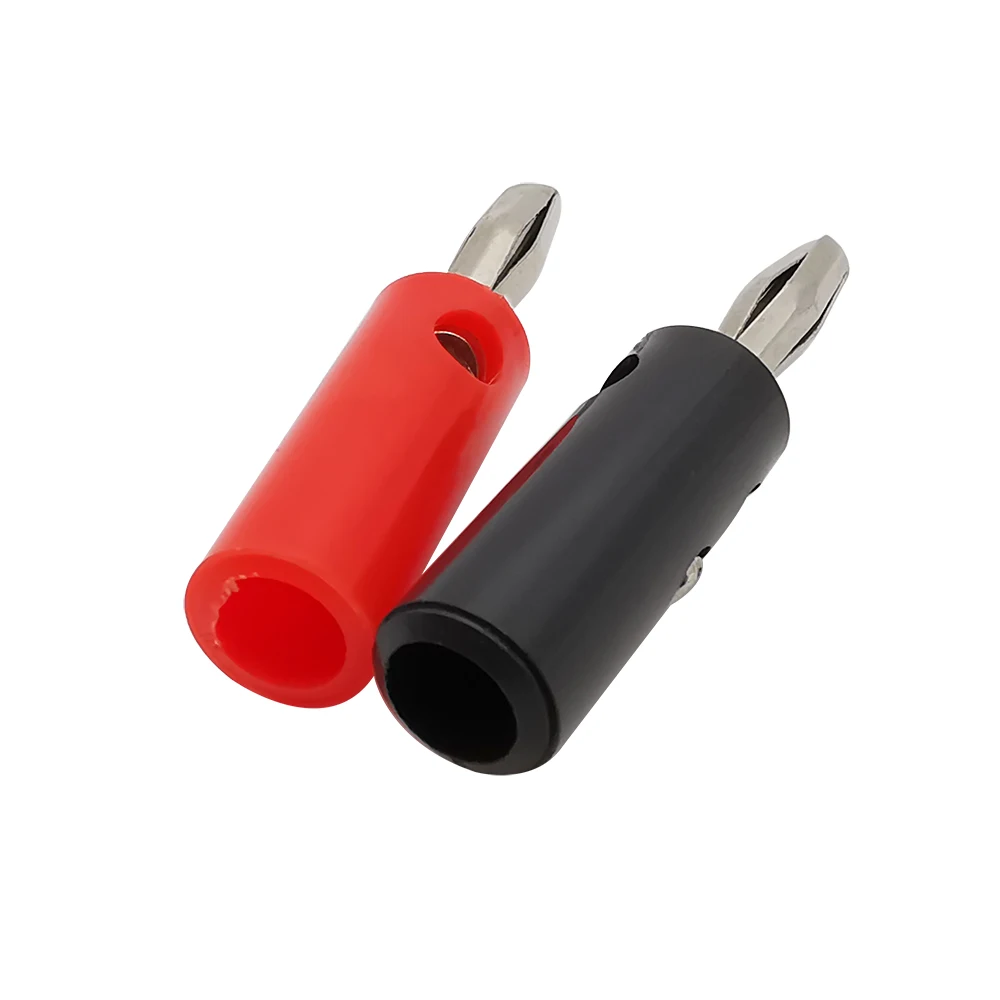 5Pairs 4mm Banana Plug Screw Type Banana Plug Male Connectors Audio Speaker Wire Cable Connector Red & Black