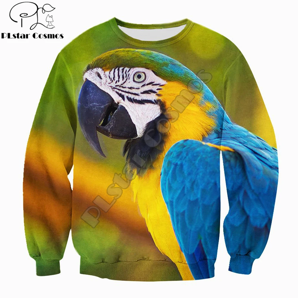 

PLstar Cosmos Beautiful Animal Sweatshirt Love Parrot 3D All over Printed Long Sleeve Pullover Unisex Casual streetwear YW-04