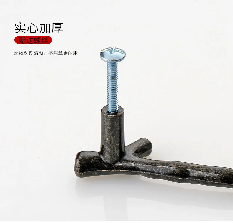 YUTOKO Knöpfe Tür Zieht Hardware Mode Baum Zweig Möbel Griff 96mm 128mm Schwarz Silber Bronze Küche Schrank Griffe – Detail 16