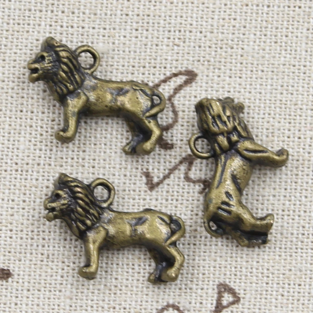 10pcs Charms Lion 23x15mm Antique Bronze Silver Color Pendants DIY Necklace Crafts Making Findings Handmade Tibetan Jewelry