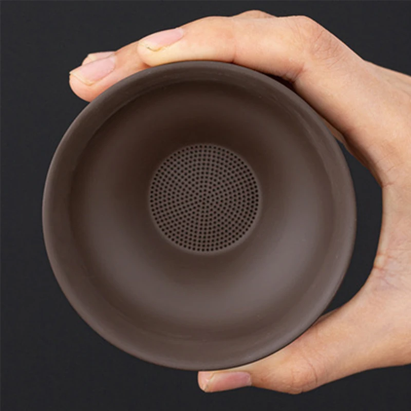 Hundred-hole Purple Sand Tea Drain Tea Strainers Kung Fu Tea Set Tea Filter Creative Tea Funnel Tea Residue Filter Frame