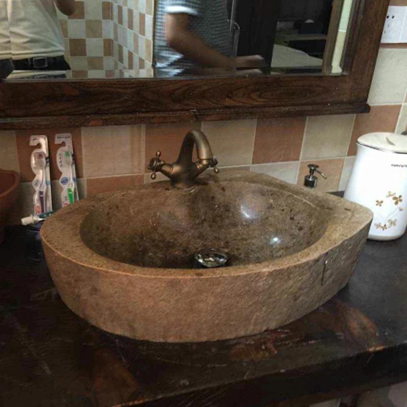 Centennial Stone Wash Basin Vintage Pebble Table Basin Natural Stone Washbasin Art Basin Wash Basin