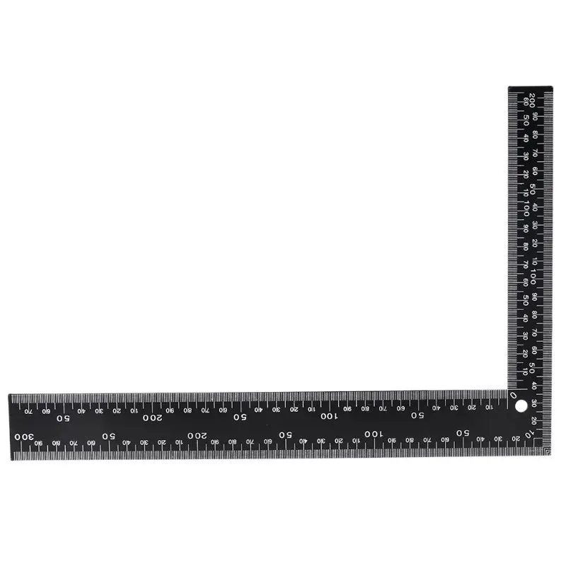 Metal L-Square Shape Ruler Curve Sewing Measure Professional Framing Square Ruler Black for Carpenter Tailor DIY Sewing