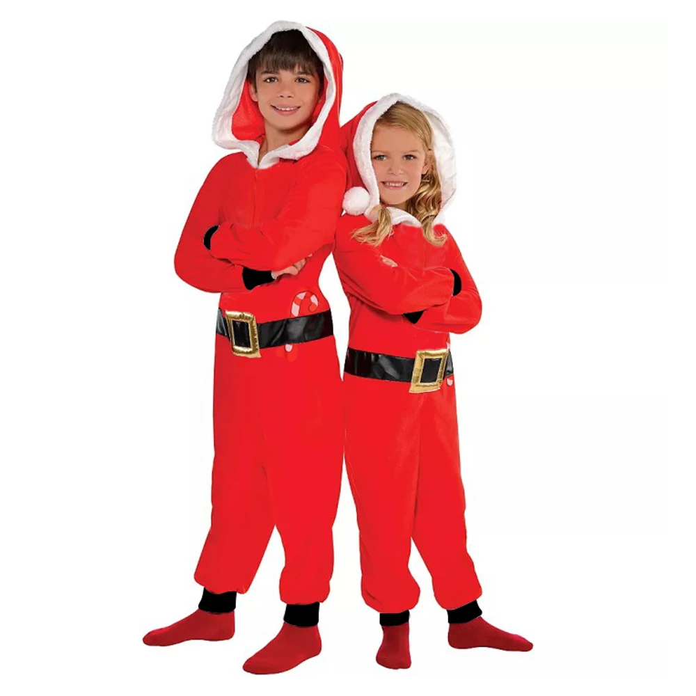 Snailify Kids Santa One Piece Costume Child Santa Claus Jumpsuit For Christmas Cosplay Girls Romper