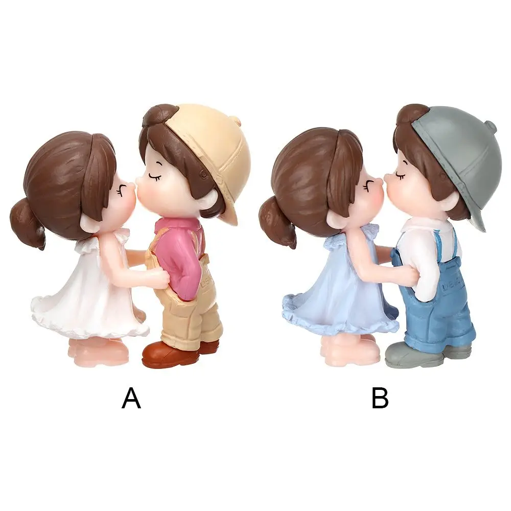 2pcs/pair Cute Lovers Ornaments Sweet Dance Couple Figurines Miniature Craft Decoration Fairy Garden Decor Home Wedding