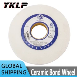 125mm/150mm Ceramic White Corundum Grinding Wheel Disc Abrasive Pad Ceramic Grinding Wheel disc shape 32mm Bore 80#