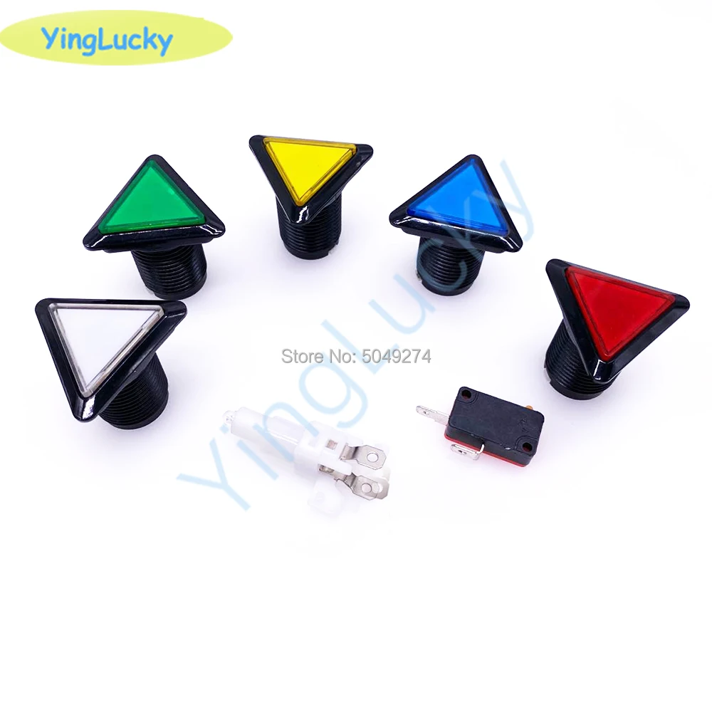 Arcade Knop Met 12V Led Lamp Vierkante Knop 51Mm 33Mm Rechthoekige Knop 51*30Mm Driehoek Ronde Knop 28Mm 45Mm