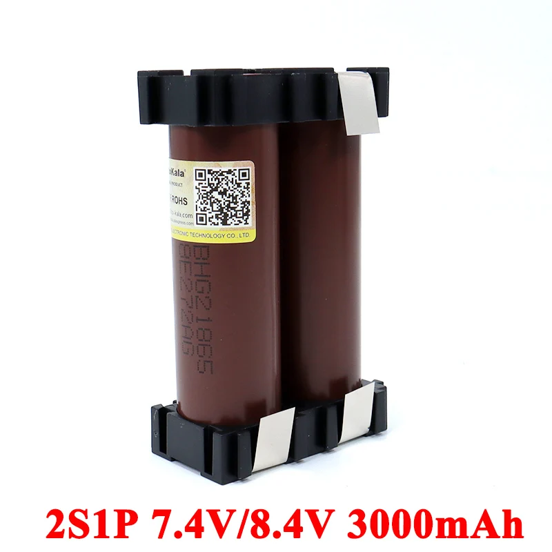 Liitokala-paquete de baterías de destornillador inalámbrico, 5V/7,4 V, 18650 HG2 2S1P, 3000mAh, 20 amperios, para soldar