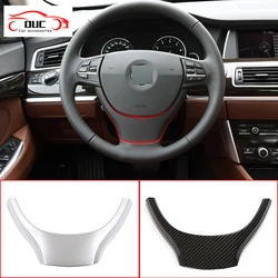 ABS Carbon Fiber Car Steering Wheel Decoration Cover Trim Frame Sticker Accessories For BMW 5 Series GT F07 F10 F11 2011-2017