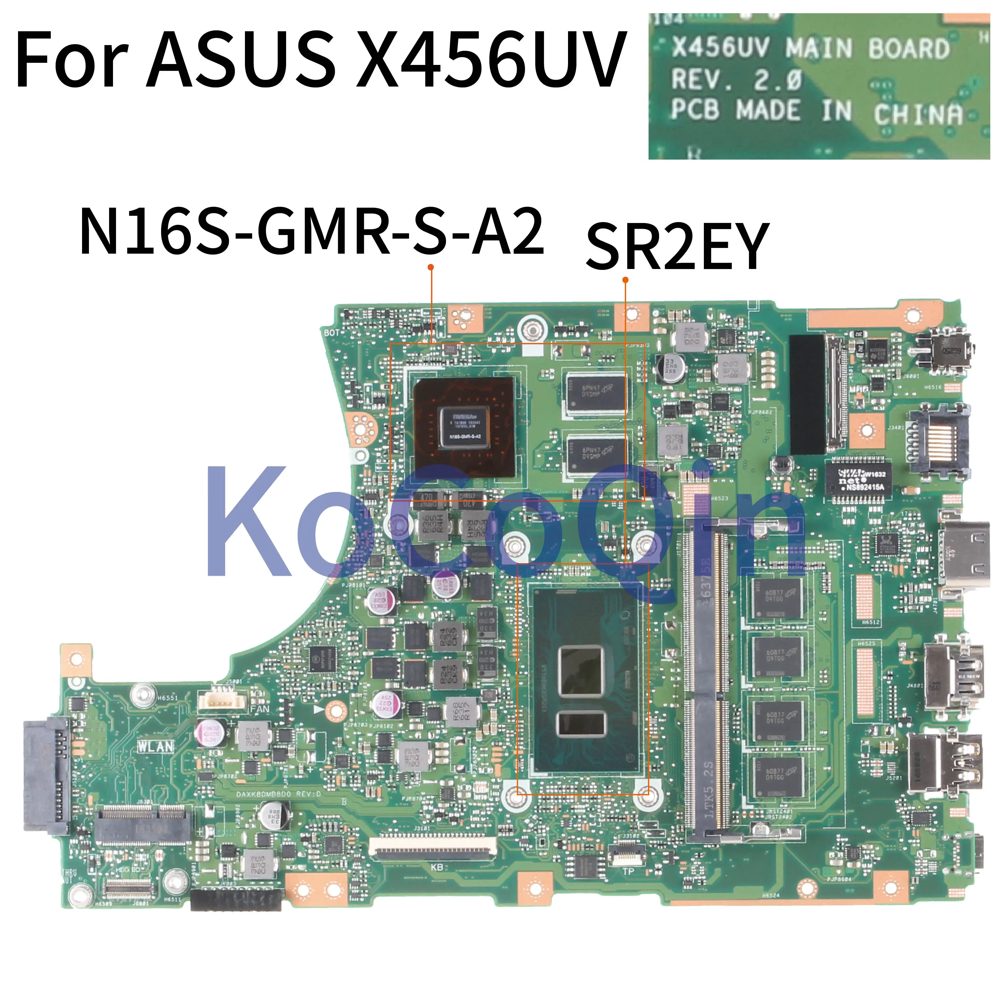 

X456UV для ASUS X456UJ X456UVK X456UB F456U X456UV I5-6200U материнская плата для ноутбука REV.2.0 SR2EY, материнская плата для ноутбука