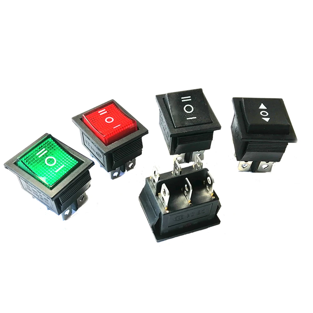 Kcd2 1pcs rocker switch power switch switch 3 positions 6 electrical equipment with light switch 16a 250vac / 20a 125va