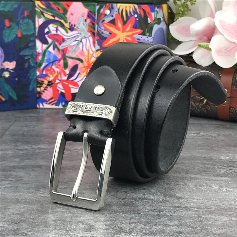 Mens Belts Luxury Stainless Steel Belt Buckle Leather Belt Men Super Thick Ceinture Belts Men Leather Trouser Belt Wide SBT0009