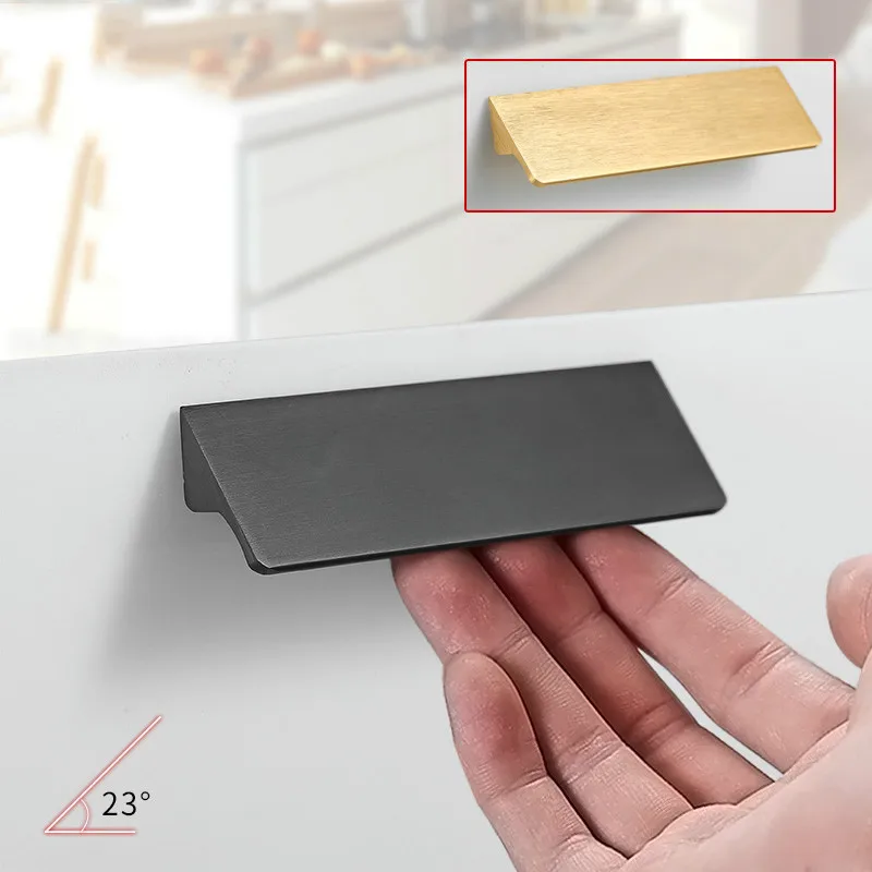 JD Black Silver Gold Hidden Cabinet Handles Aluminum Alloy Kitchen Cupboard Pulls Drawer Knobs Door Furniture Handle Hardware