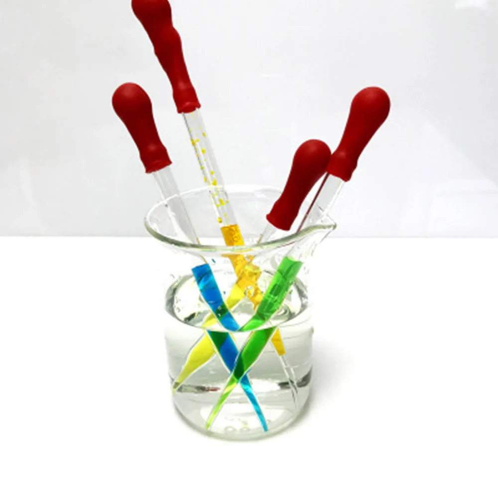 5 Buah/Bungkus Laboratorium Kimia 10Ml Pipet Laboratorium Pipet Obat Merah Kepala Karet Pipet