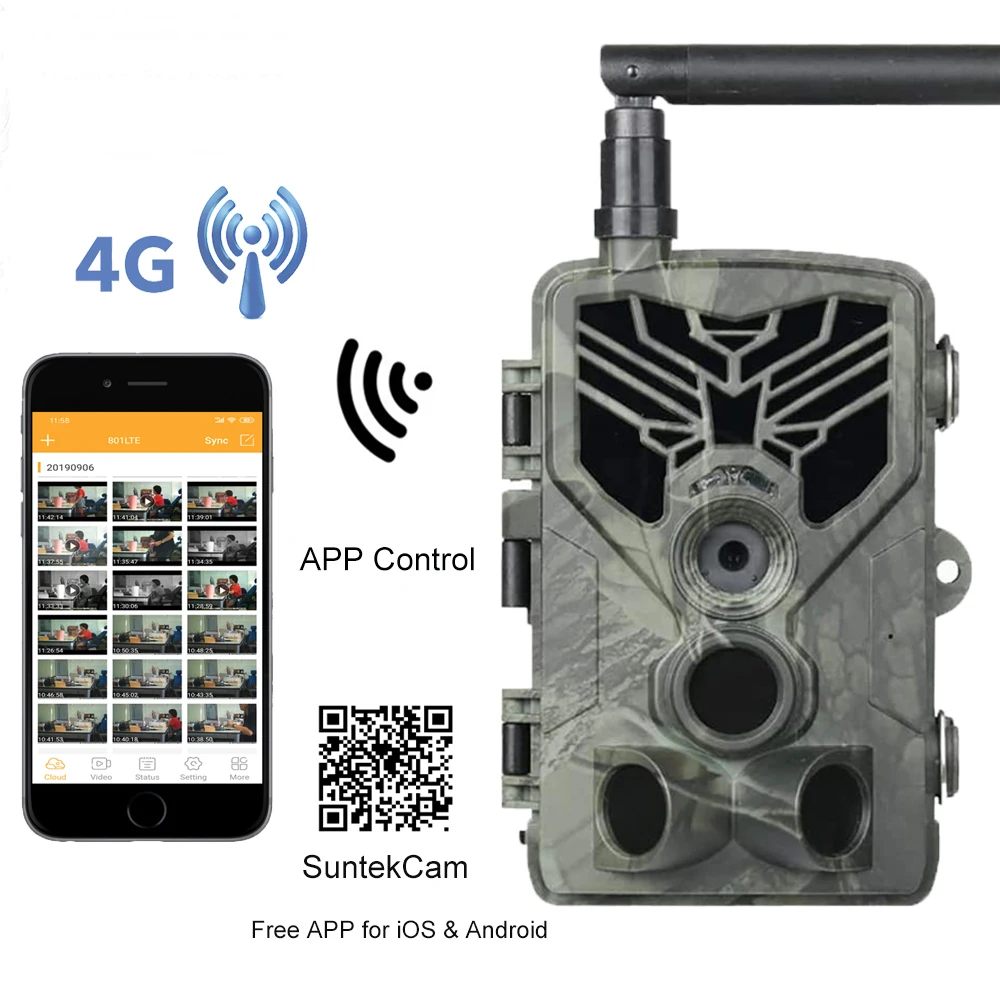 4G 2K 30MP APP Cloud Service Trail Camera iP66 Wildlife Hunting Cameras Cellular Mobile Wireless Surveillance HC810Plus