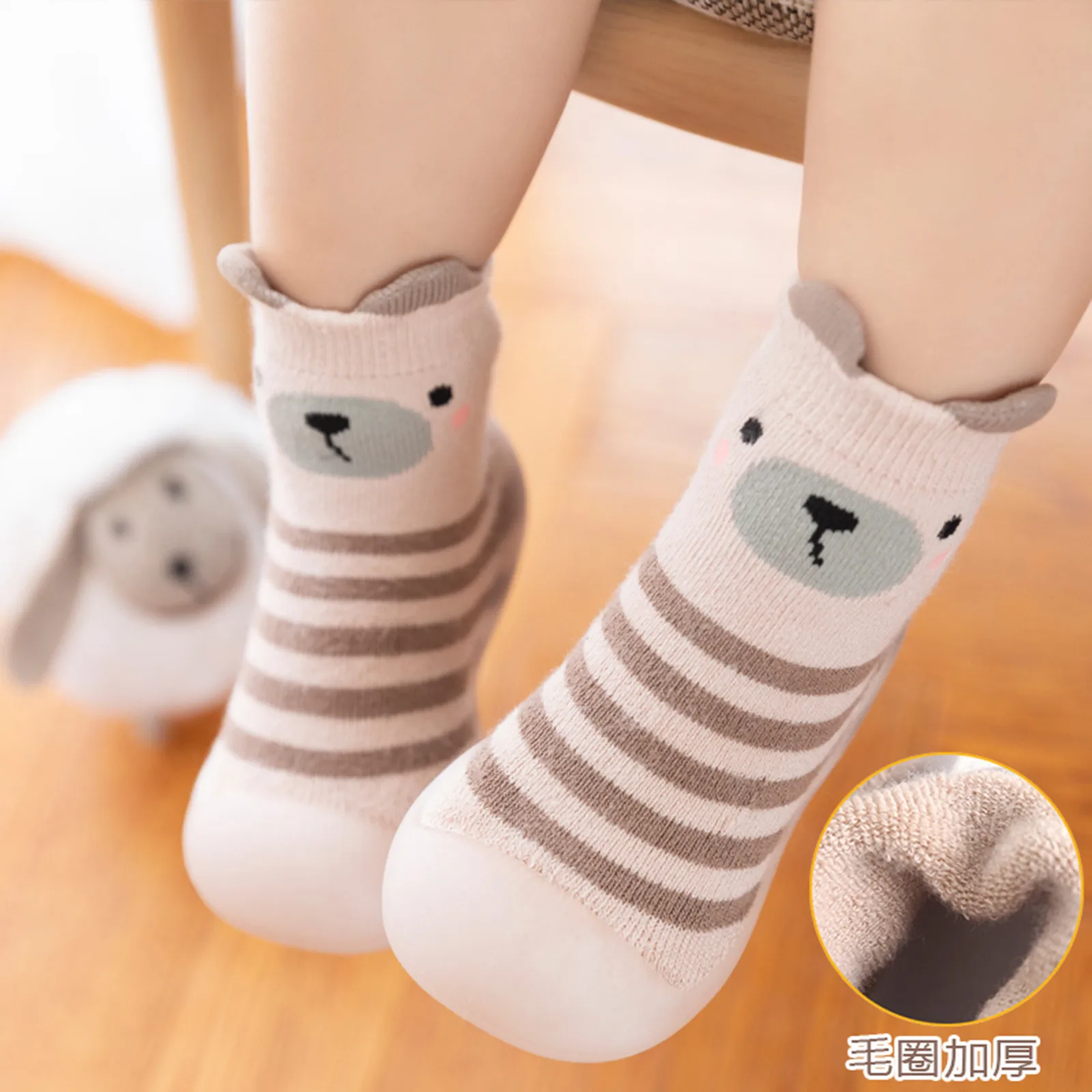 

Newborn Baby Socks With Rubber Soles Infant Baby Girls Boys Autumn Winter Children Floor Socks Shoes Anti Slip Soft Sole Sock