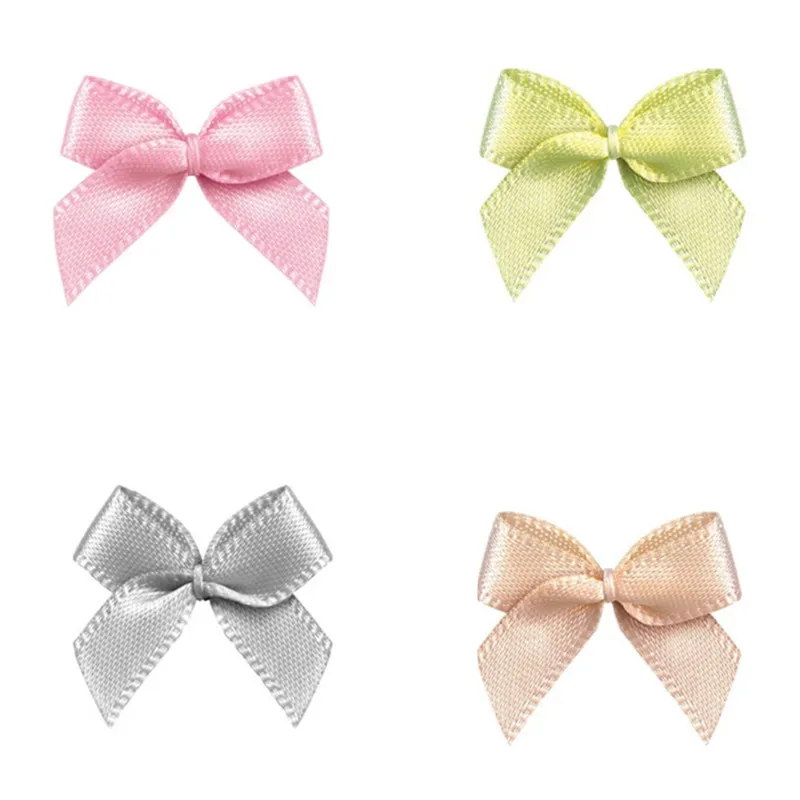 50PCS Color Ribbon Bows Maker Needlework DIY Craft Supplie Sewing Doll Accessories Biscuit Tie Applique Wedding Decorate Gifts