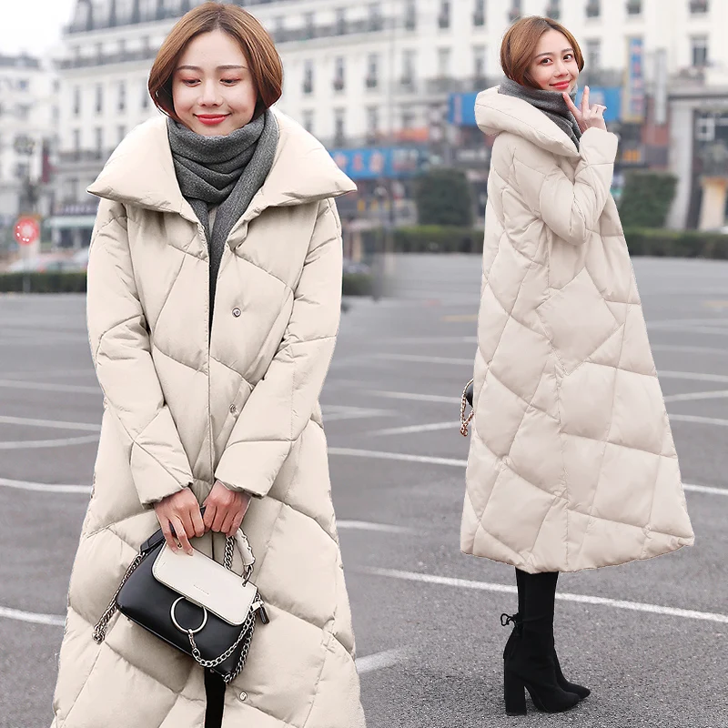 

Jacket 2020 Parka Winter Women Korean Long Down Cotton Coat Fashion Overcoat Warm Parkas Para Mujer 10006 KJ2622