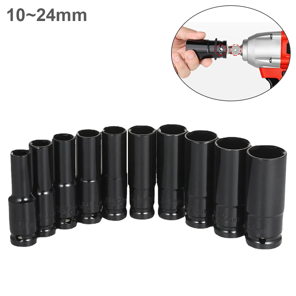 Drive Impacto Profundo Chave Soquete Cabeça Adaptador Hexagonal Hex Luva Pneumático Broca Chave Elétrica 10 Mm24 mm 2