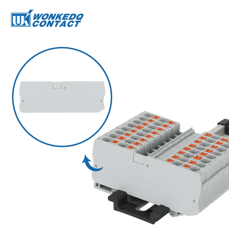 100Pcs D-PT 4-QU End Cover For PT-4-QUATTRO 4mm Wire Connector Din Terminal Block Electrical Accessories D-PT 4-QU Barrier Plate