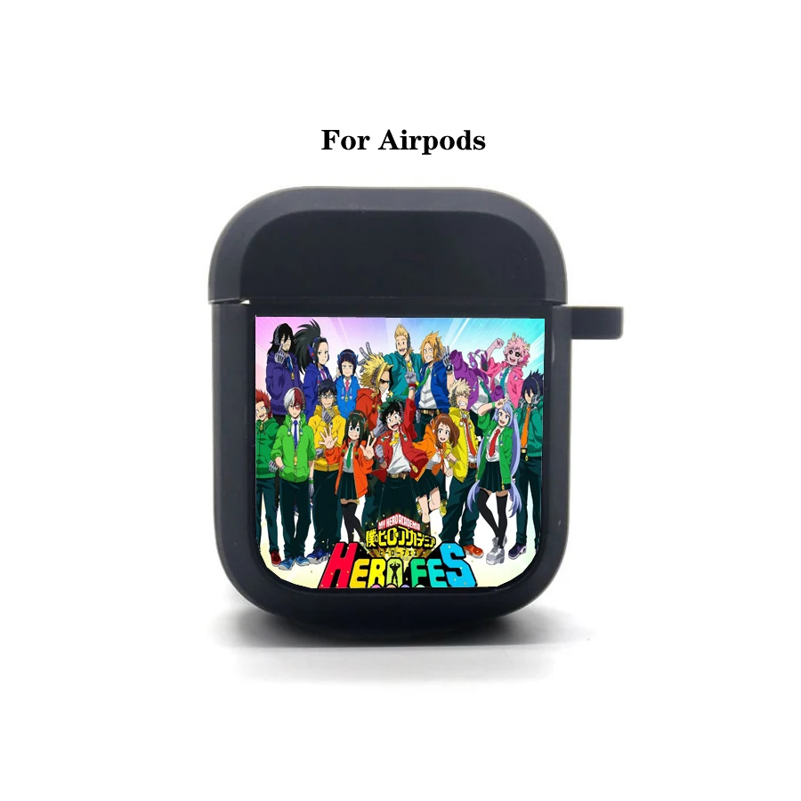 Étui AirPods en Silicone souple, housse de protection pour écouteurs Bluetooth Apple, Anime My Hero Academia